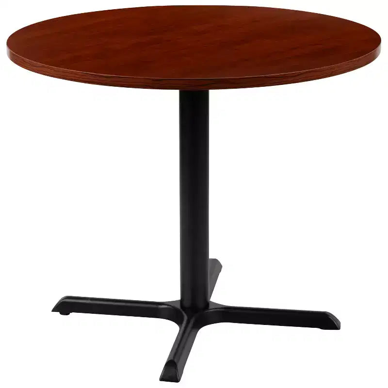 Tavolo da riunione rotondo da 36" – Piano laminato, base a X in metallo, 4 posti, per ufficio