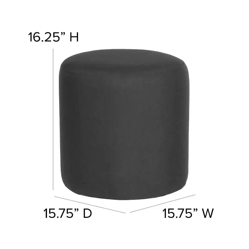 Pouf rotondo imbottito – Poliestere, Imbottitura in schiuma, 136 kg, Nessun assemblaggio