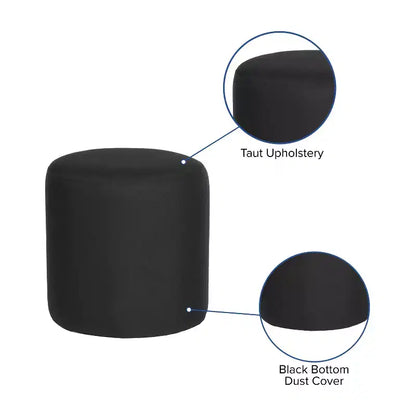 Pouf rotondo imbottito – Poliestere, Imbottitura in schiuma, 136 kg, Nessun assemblaggio