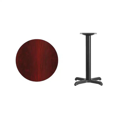 Tavolo da pranzo rotondo laminato da 24" con base a X – Uso commerciale, 136 kg, 2 posti