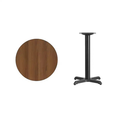 Tavolo da pranzo rotondo laminato da 24" con base a X – Uso commerciale, 136 kg, 2 posti