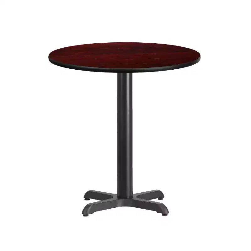 Tavolo da pranzo rotondo laminato da 24" con base a X – Uso commerciale, 136 kg, 2 posti