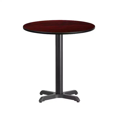 Tavolo da pranzo rotondo laminato da 24" con base a X – Uso commerciale, 136 kg, 2 posti