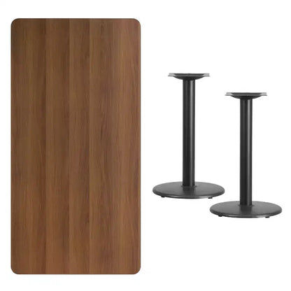 Tavolo da Pranzo Rettangolare in Laminato 30"x60" con Basi Rotonde – Qualità Commerciale, Posti a Sedere per 6