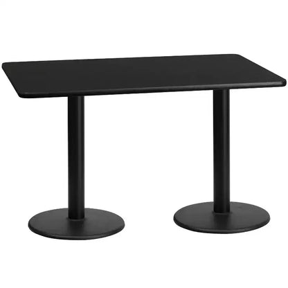 Tavolo da Pranzo Rettangolare in Laminato 30"x60" con Basi Rotonde – Qualità Commerciale, Posti a Sedere per 6