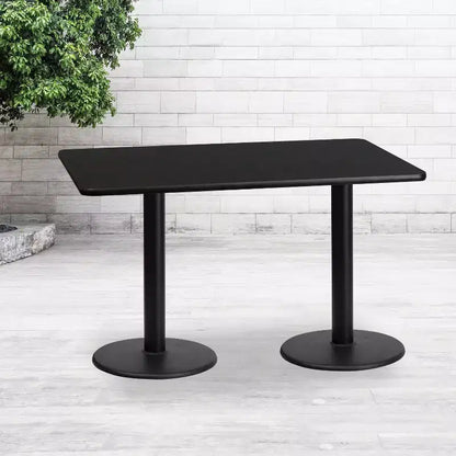 Tavolo da Pranzo Rettangolare in Laminato 30"x60" con Basi Rotonde – Qualità Commerciale, Posti a Sedere per 6