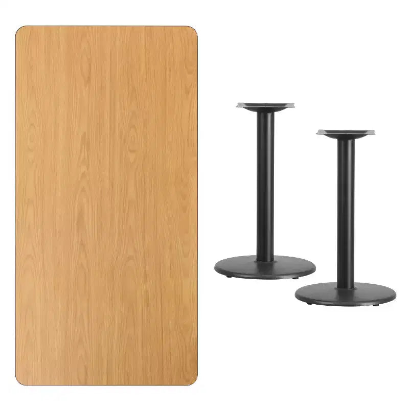 Tavolo da Pranzo Rettangolare in Laminato 30"x60" con Basi Rotonde – Qualità Commerciale, Posti a Sedere per 6