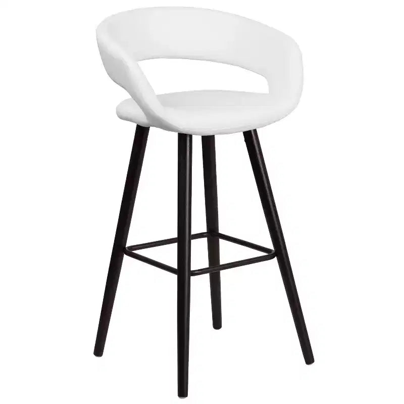 Emma and Oliver 29H Wood Rounded Open Back Barstool