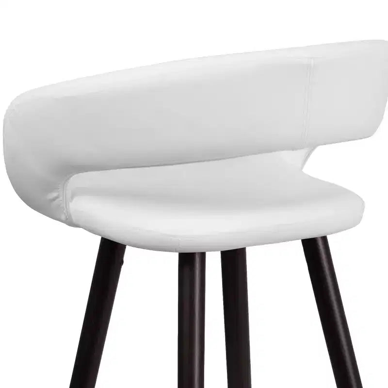 Sgabello da bar con schienale aperto arrotondato in legno da 29" – Sedile in vinile, poggiapiedi, capacità 150 kg