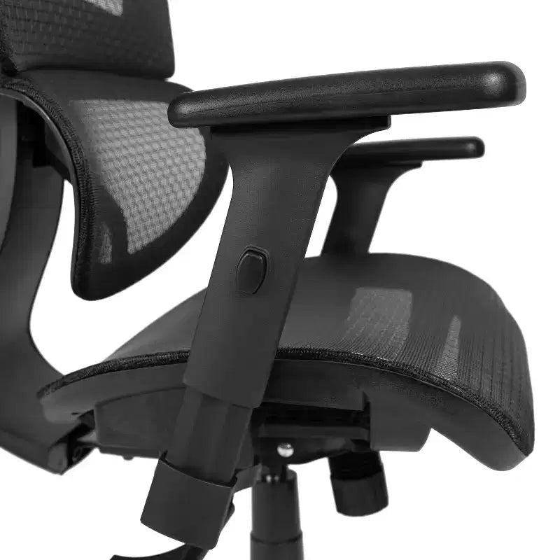 Sedia da ufficio ergonomica in rete con schienale alto – Meccanismo sincrono, poggiatesta, braccioli regolabili