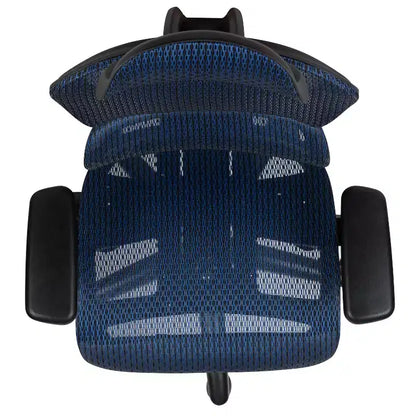Sedia da ufficio ergonomica in rete con schienale alto – Meccanismo sincrono, poggiatesta, braccioli regolabili