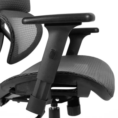 Sedia da ufficio ergonomica in rete con schienale alto – Meccanismo sincrono, poggiatesta, braccioli regolabili