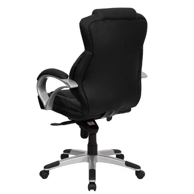Sedia da Ufficio Girevole Direzionale con Schienale Alto – in LeatherSoft Nero, Supporto Lombare, Ergonomica