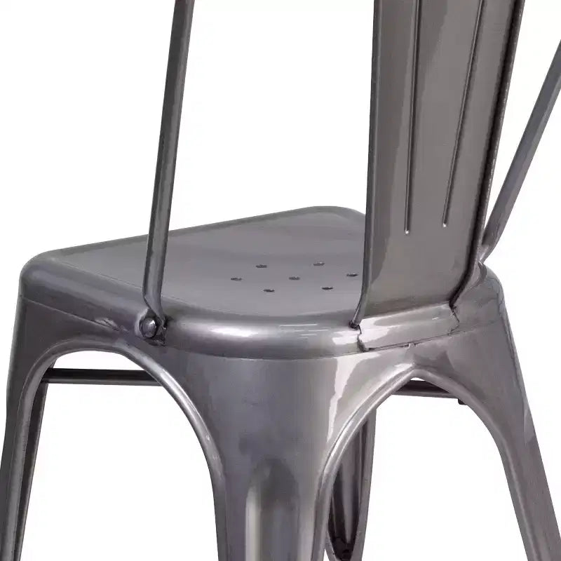 Sedia impilabile da interno in metallo verniciato trasparente – 227 kg, stile bistrò, impilabile x15