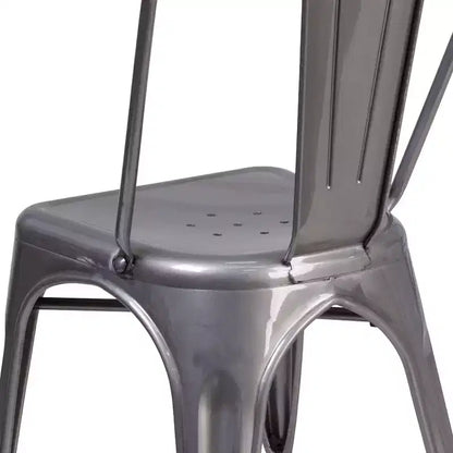 Sedia impilabile da interno in metallo verniciato trasparente – 227 kg, stile bistrò, impilabile x15