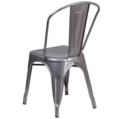 Sedia impilabile da interno in metallo verniciato trasparente – 227 kg, stile bistrò, impilabile x15