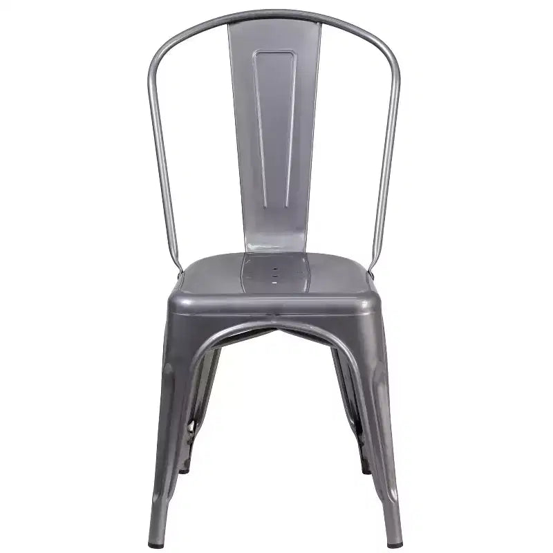 Sedia impilabile da interno in metallo verniciato trasparente – 227 kg, stile bistrò, impilabile x15