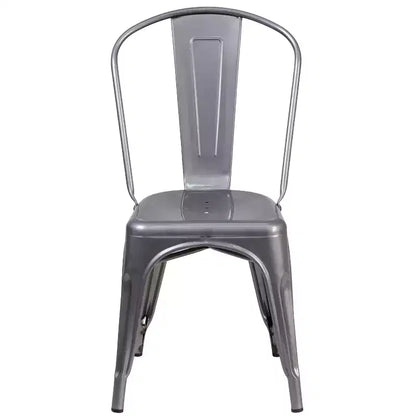 Sedia impilabile da interno in metallo verniciato trasparente – 227 kg, stile bistrò, impilabile x15