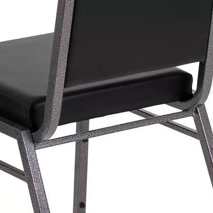 Sedia impilabile da banchetto con schienale quadrato – Capacità 272 kg, vinile, struttura in acciaio, impilabile x15