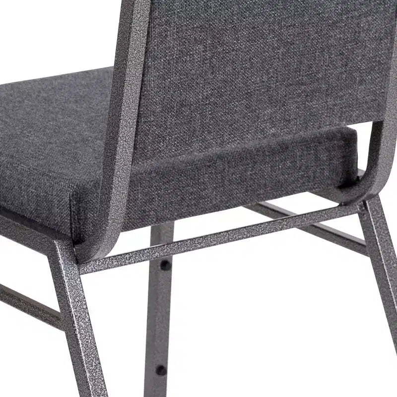 Sedia impilabile da banchetto con schienale quadrato – Capacità 272 kg, vinile, struttura in acciaio, impilabile x15
