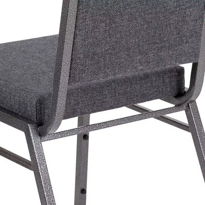 Sedia impilabile da banchetto con schienale quadrato – Capacità 272 kg, vinile, struttura in acciaio, impilabile x15