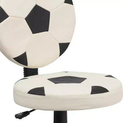 Sedia girevole per bambini da calcio – Vinile, schienale arrotondato, regolazione pneumatica dell'altezza