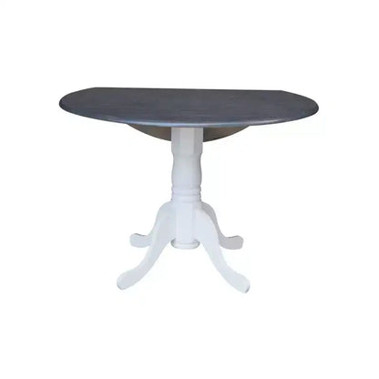 Tavolo da pranzo rotondo con ante a ribalta da 42" – Legno massello, base a piedistallo, 4 posti, allungabile