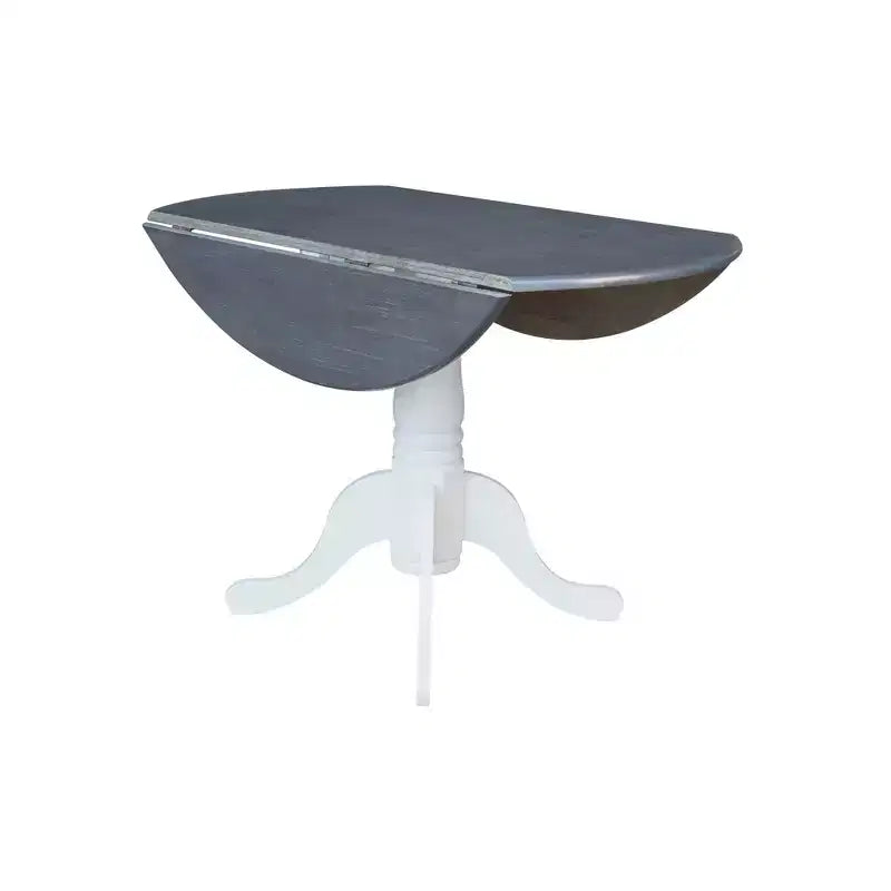 Tavolo da pranzo rotondo con ante a ribalta da 42" – Legno massello, base a piedistallo, 4 posti, allungabile