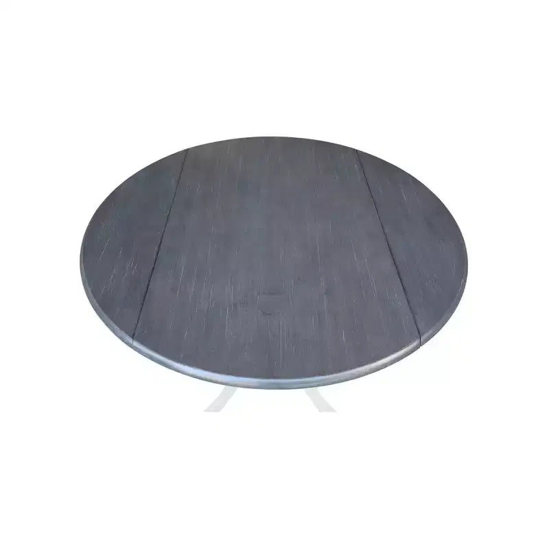 Tavolo da pranzo rotondo con ante a ribalta da 42" – Legno massello, base a piedistallo, 4 posti, allungabile