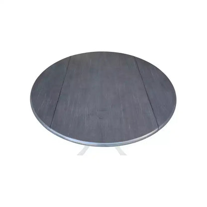 Tavolo da pranzo rotondo con ante a ribalta da 42" – Legno massello, base a piedistallo, 4 posti, allungabile