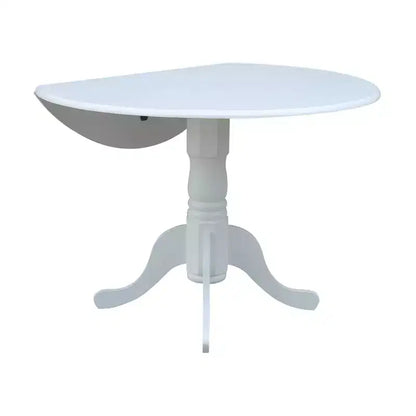 Tavolo da pranzo rotondo con ante a ribalta da 42" – Legno massello, base a piedistallo, 4 posti, allungabile