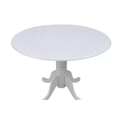 Tavolo da pranzo rotondo con ante a ribalta da 42" – Legno massello, base a piedistallo, 4 posti, allungabile