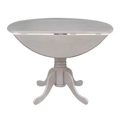Tavolo da pranzo rotondo con ante a ribalta da 42" – Legno massello, base a piedistallo, 4 posti, allungabile