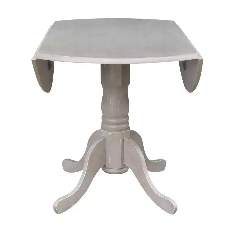 Tavolo da pranzo rotondo con ante a ribalta da 42" – Legno massello, base a piedistallo, 4 posti, allungabile