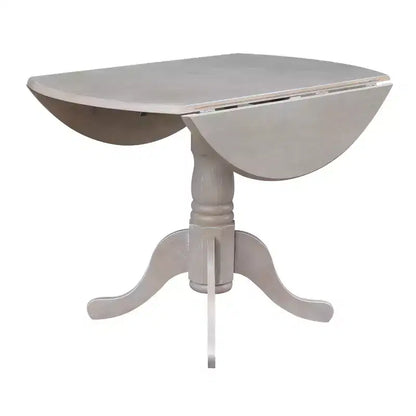 Tavolo da pranzo rotondo con ante a ribalta da 42" – Legno massello, base a piedistallo, 4 posti, allungabile