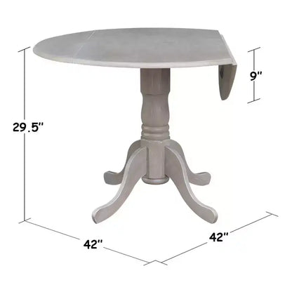 Tavolo da pranzo rotondo con ante a ribalta da 42" – Legno massello, base a piedistallo, 4 posti, allungabile