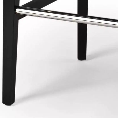 Sgabello da Bar Imbottito a Mezza Altezza – Struttura in Betulla, Ecopelle, Altezza Seduta 74 cm, Nessun Assemblaggio