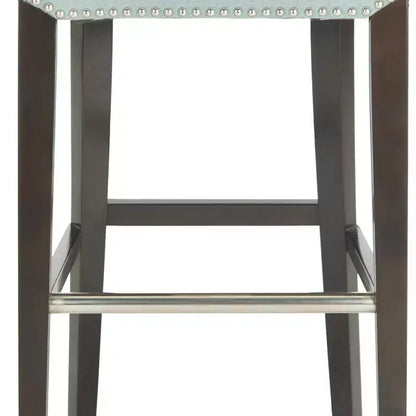 Sgabello da Bar Imbottito a Mezza Altezza – Struttura in Betulla, Ecopelle, Altezza Seduta 74 cm, Nessun Assemblaggio