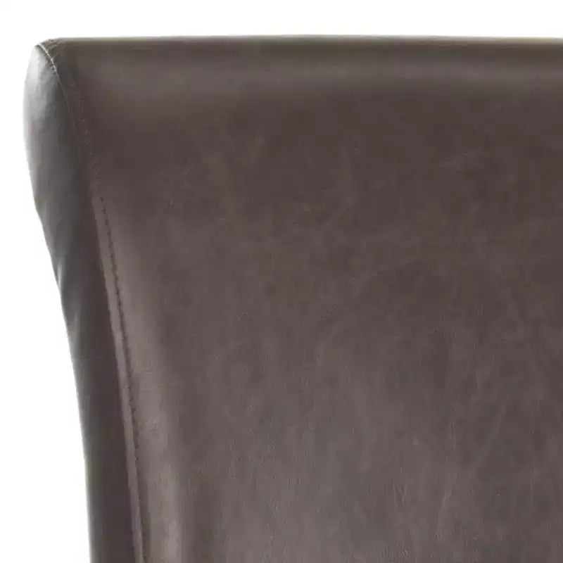 Sgabello da Bar Imbottito a Mezza Altezza – Struttura in Betulla, Ecopelle, Altezza Seduta 74 cm, Nessun Assemblaggio