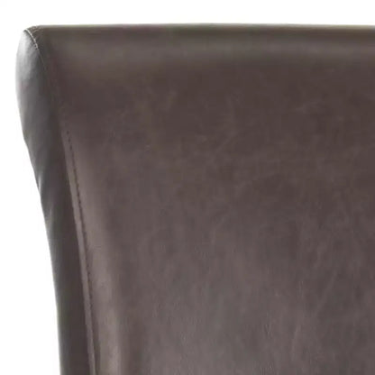 Sgabello da Bar Imbottito a Mezza Altezza – Struttura in Betulla, Ecopelle, Altezza Seduta 74 cm, Nessun Assemblaggio