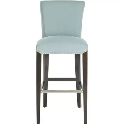Sgabello da Bar Imbottito a Mezza Altezza – Struttura in Betulla, Ecopelle, Altezza Seduta 74 cm, Nessun Assemblaggio