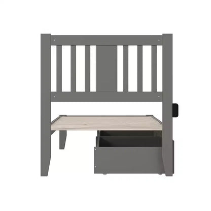 Letto matrimoniale con caricatore USB e 2 cassetti extra large – Legno massiccio, altezza 104 cm