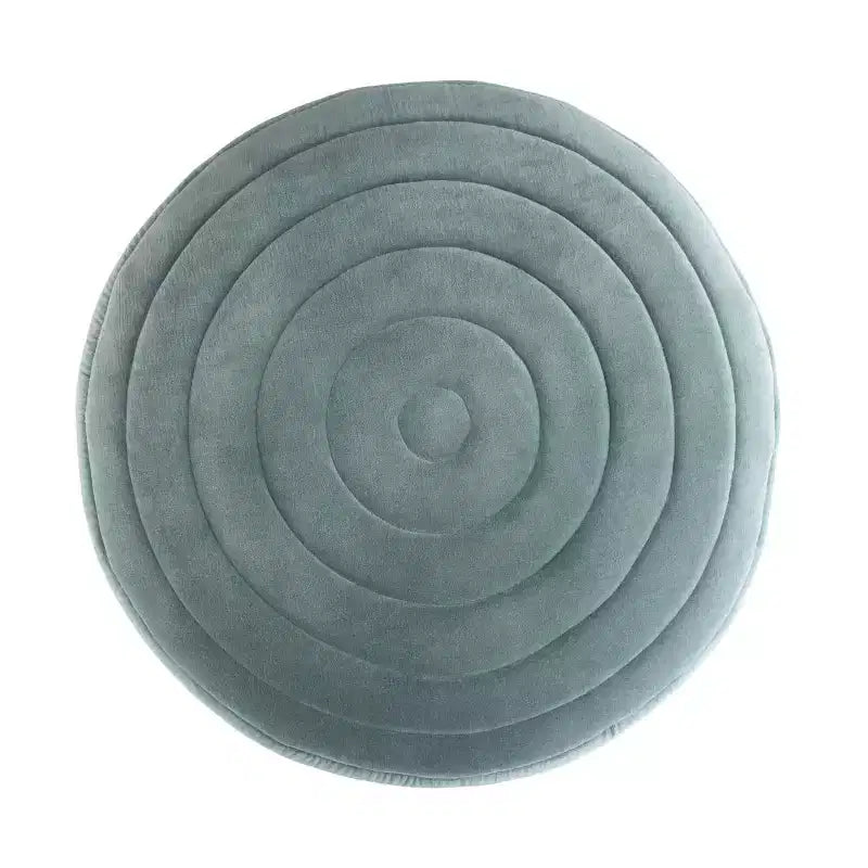 Pouf Ottomano Rotondo in Velluto – Cucito a Mano, 50 cm di Diametro, 35 cm di Altezza