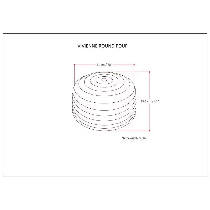 Pouf Ottomano Rotondo in Velluto – Cucito a Mano, 50 cm di Diametro, 35 cm di Altezza
