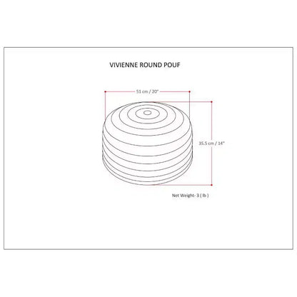 Pouf Ottomano Rotondo in Velluto – Cucito a Mano, 50 cm di Diametro, 35 cm di Altezza