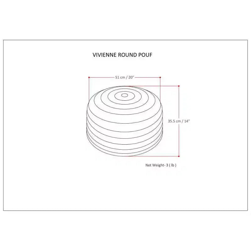 Pouf Ottomano Rotondo in Velluto – Cucito a Mano, 50 cm di Diametro, 35 cm di Altezza