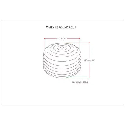 Pouf Ottomano Rotondo in Velluto – Cucito a Mano, 50 cm di Diametro, 35 cm di Altezza