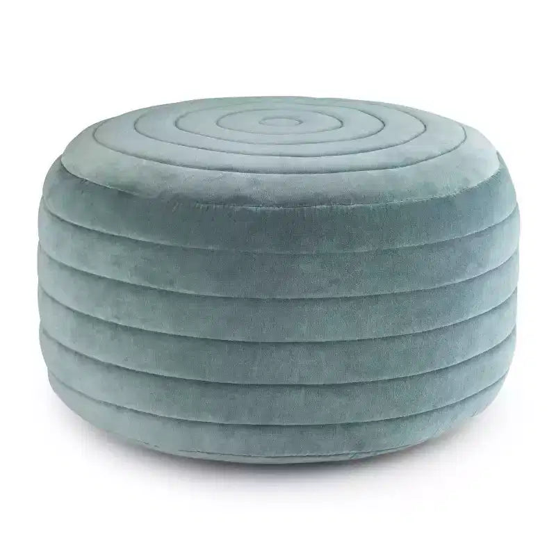Pouf Ottomano Rotondo in Velluto – Cucito a Mano, 50 cm di Diametro, 35 cm di Altezza