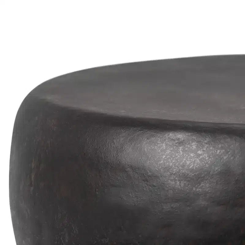 Tavolino rotondo in metallo – Marrone, alto 56 cm, nessun assemblaggio richiesto