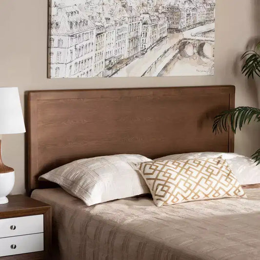 Testiera Doppia in Legno – Finitura Noce, Montaggio su Struttura Letto, Design Minimalista